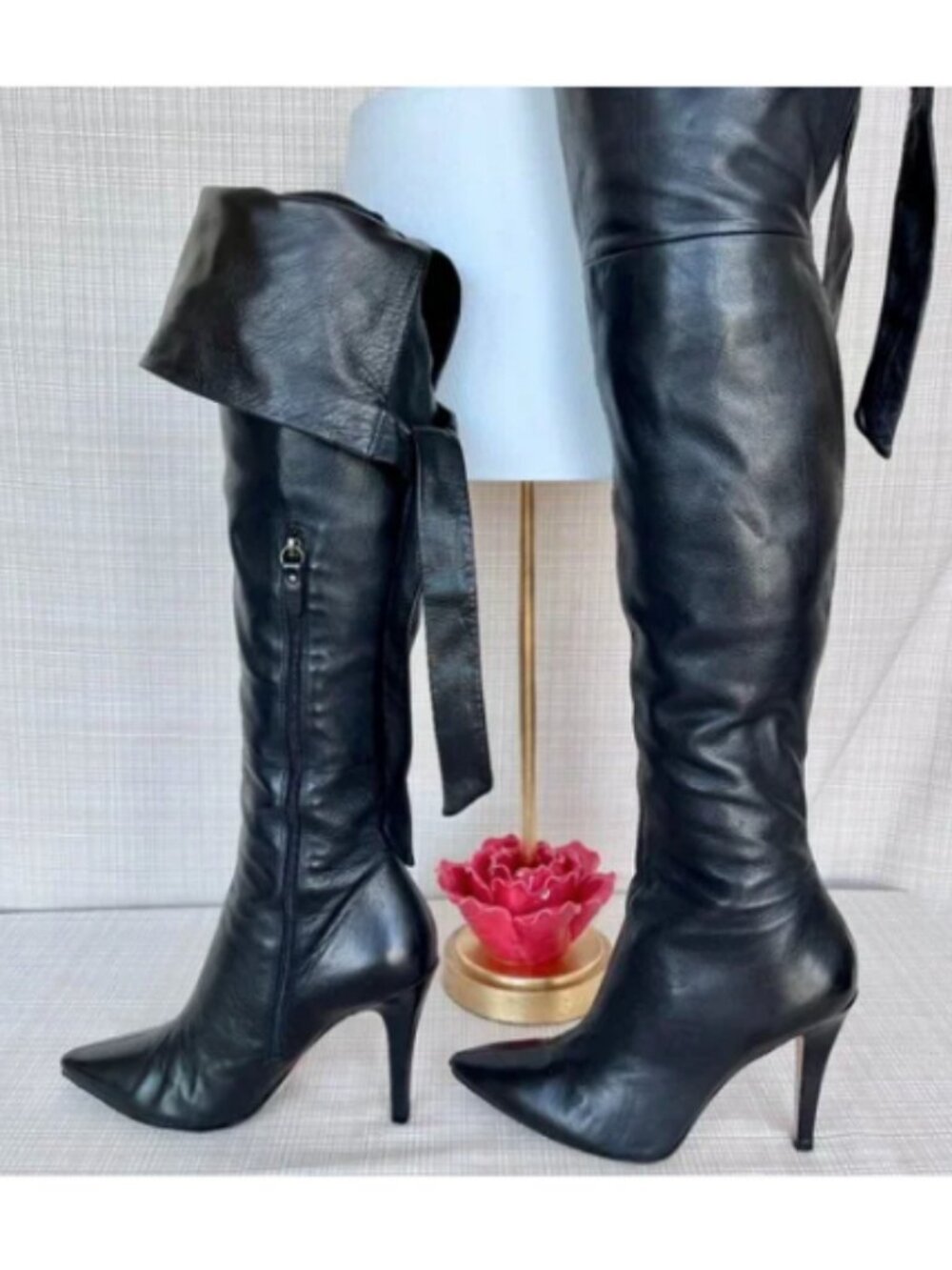 Via Spiga Leather Maddy Over the Knee 100% Leather Boots Soft Buccaneer OTK